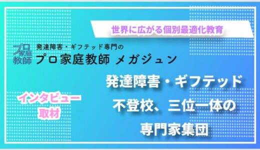 発達障害・ギフテッド・不登校に特化した完全オーダーメイドの学習支援～発達障害・ギフテッド専門のプロ家庭教師メガジュン～