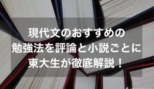 【大学受験】現代文のおすすめの勉強法を評論と小説ごとに東大生が徹底解説！