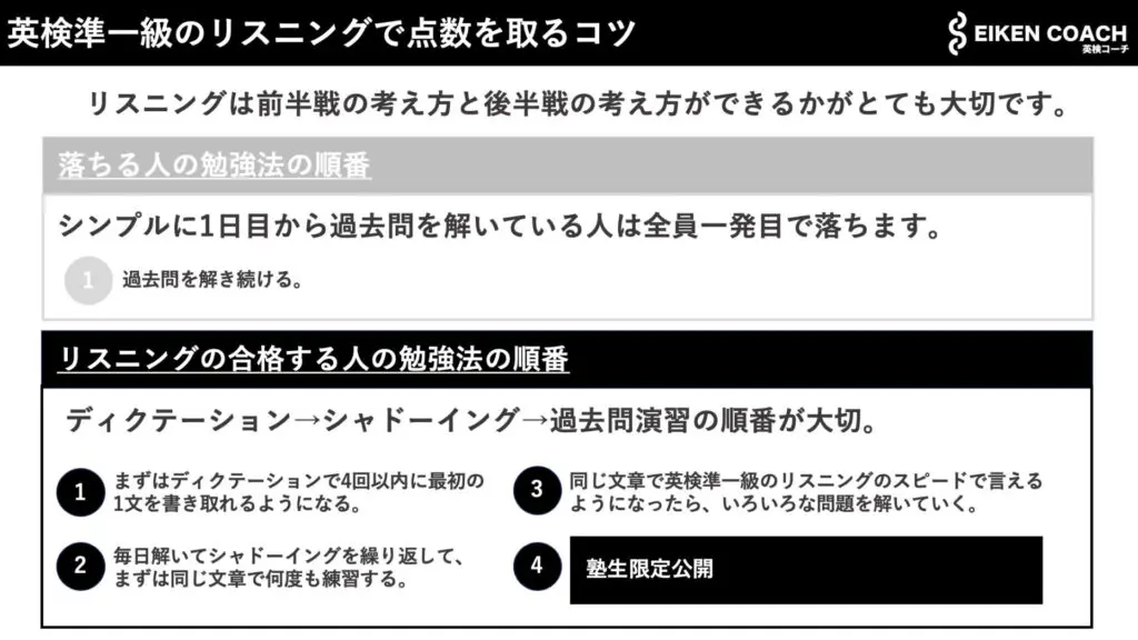 英検®️準一級のリスニングの勉強法の図解