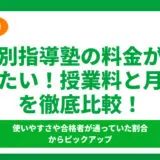 個別指導塾の料金が知りたい！授業料と月謝を徹底比較！授業タイプごとの相場も解説